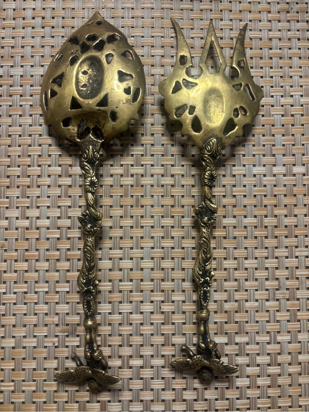 Montagnani Italy brass spoon and fork Vintage - Picture 2 of 2